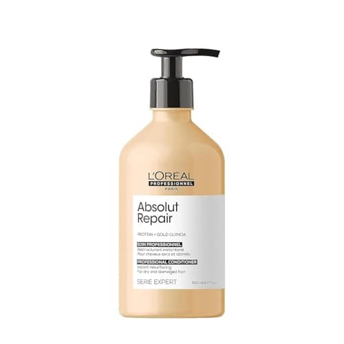 Image of L’Oréal Professionnel Conditioner, With Protein And Gold Quinoa for Dry And Damaged Hair, Serie Expert Absolut Repair, 500 ml