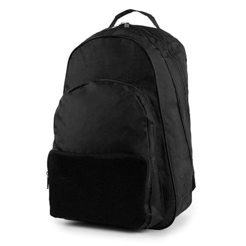 Image of Mens Large Plain Backpack By MIG - Perfect for Work, School, Hiking, Sports (Black)