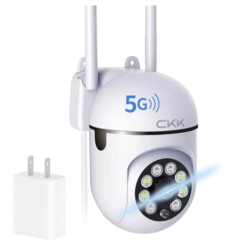 Image of CKK 1080P Security Camera Wireless, 2MP PTZ WiFi Home Camera (2.4G/5G Dual-Band), 360° Pan/Tilt, Color Night Vision, Motion Alerts, 2-Way Audio, Compatible with Alexa, SD/Cloud Storage