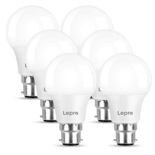 Image of Lepro Bayonet Light Bulb, 60W Equivalent, Warm White 2700K, 8.5W 806lm B22 LED Bulb, BC A60 GLS Energy Saving Lightbulbs, Non-dimmable, Pack of 6