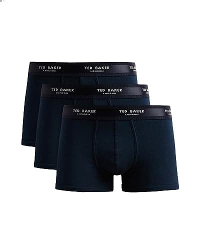 Image of Ted Baker Mens Trunks, Cotton, 3-Pack, (TBB02), Navy, S
