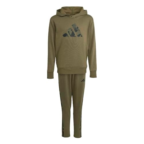 Image of adidas Unisex Kids SEASONALS CAMO TRACKSUIT, olive strata/black, 13-14 Years