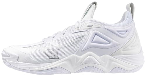 Image of Mizuno Wave Momentum 3 Women's Volleyball Shoe, Volleyball Shoes Women, White and Silver, 8 UK