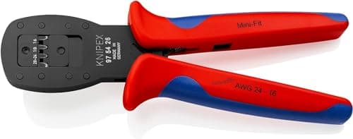 Image of KNIPEX Crimping Pliers for Micro Plugs Parallel Crimping Mini-Fit Von Molex with Multi-Component Handles 190 mm, 97 54 26