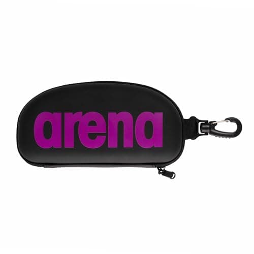 Image of ARENA Unisex Hard Protective Swimming Goggles Case with Clip, Various Colours, Black/Purple, TU, Classic, Black/Purple, One Size, Classic, Black/Violet, Taille Unique, Classic