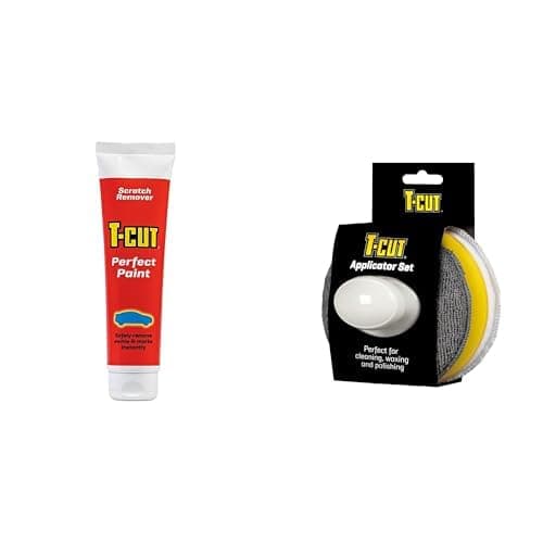 Image of T-Cut Rapid Paintwork Scratch Remover, 150g & Wax Applicator Set with Handle - - Perfect for Cleaning, Waxing and Polishing