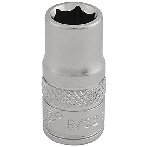 Image of Draper 16521 1/4" Square Drive Micro Satin Chrome Imperial Socket, 9/32" Size