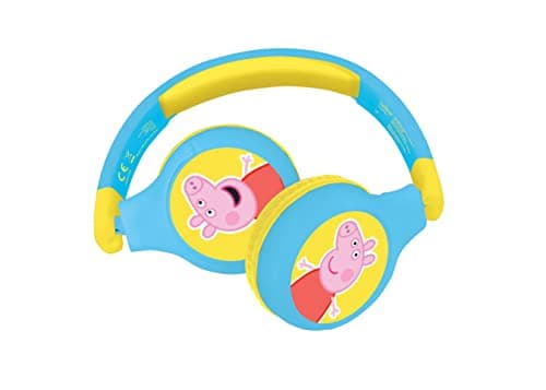 Image of LEXIBOOK, Peppa Pig - 2-in-1 Bluetooth Headphones Stereo Wireless/Wired, Kids Safe, Foldable, Adjustable, Blue/yellow - HPBT010PP