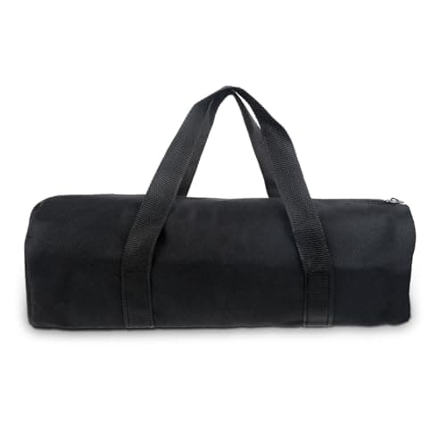 Image of 12 Inch Canvas Tool Bag Small Tool Bag for Men Wide Mouth Tool Storage Bag Large Capacity Tool Tote Handbag Power Tool Organizer for Electricians Mechanic Storage Wrenches Pliers Black
