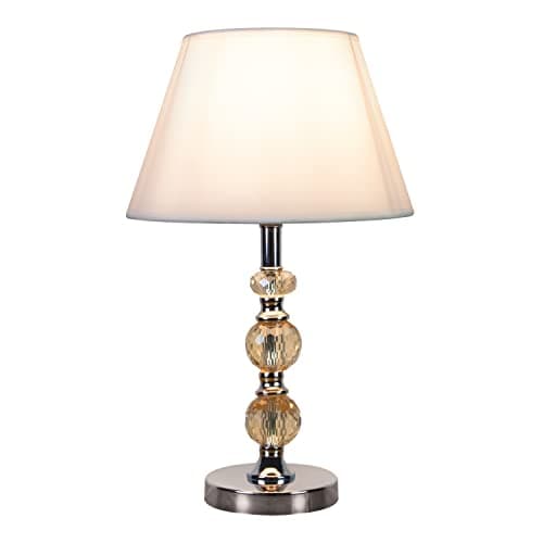 Image of Anika 62959 Crystal Sphere Table Lamp with Switch Control/Easy to Install Bulb/Fabric Shade and Metal Base/Mains Powered / 40 x 25 cm