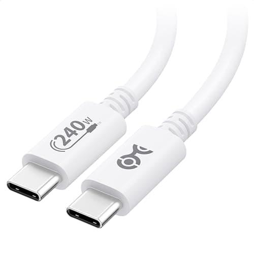 Image of Cable Matters [USB-IF Certified 240W USB C Cable 1m for iPhone 15 Pro Max Plus, MacBook Pro, Dell XPS (USB C Charger Cable, 140W USB C Cable) with Power Delivery 3.1 in White (USB 2.0, No Video)