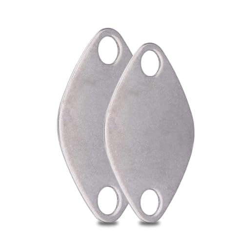 Image of EGR Blanking Plate Kit Stainless Steel Exhaust Valve Block Off Plug Set for Diesel Engines Anti-Carbon Buildup EGR Valve Replacement (2 Pieces)