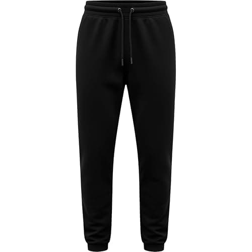 Image of Bonjour Kids Boys Girls Childrens School Jog Pants Sports Games Fleece PE Joggers Trouser Jogging Tracksuit Bottoms Football 3-13 Years Black