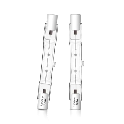 Image of Caldarax 2 Pack R7s Halogen Bulb 78mm 120W Dimmable, J78 Security Light Bulb, 230V 1800LM 2700K Warm White, Linear Halogen Floodlight Bulbs for Work, Spotlights, Landscape Lights, Floor Lamps