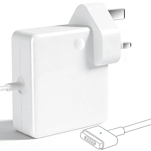 Image of TT&C 45W T-Tip Power Adapter Compatible with Mac Book Air,Replacement Laptop Charger Suitable for MacBook Air 11 and 13 Inch Mid 2012~2017,Models A1465 A1466 A1435 A1436 etc,T-Tip Connector UK Plug