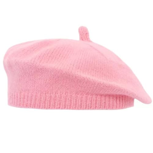Image of WUWYOUWL Beret Hat,Warm Beanie Cap Toddler Vintage Knit Hat Baby Cute Berets Spring Autumn Soft Kids Painter Hats for Little Girls Little Boys (UK, Age, One Size, Pink)