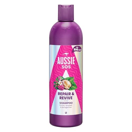 Image of Aussie SOS Repair & Revive Shampoo 500ml to Leave Dry, Stressed and Damaged Hair Feeling Soft, Smooth and Hydrated, Protects Against Future Damage, Vegan, Infused with Australian Superfoods