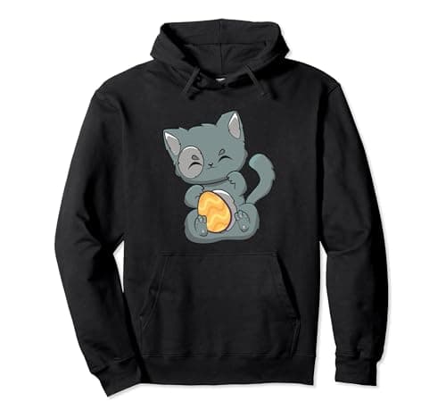 Image of Munchkin Cat With Egg Anime Feline Easter Pullover Hoodie
