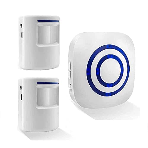 Image of Motion Sensor Door Chime Alarm,BeiLan Wireless Home Security Driveway Doorbell,Visitor Business Door Bell Chime with 1 Plug-in Receiver and 2 PIR Motion Sensor Detector Weatherproof Alert Kit
