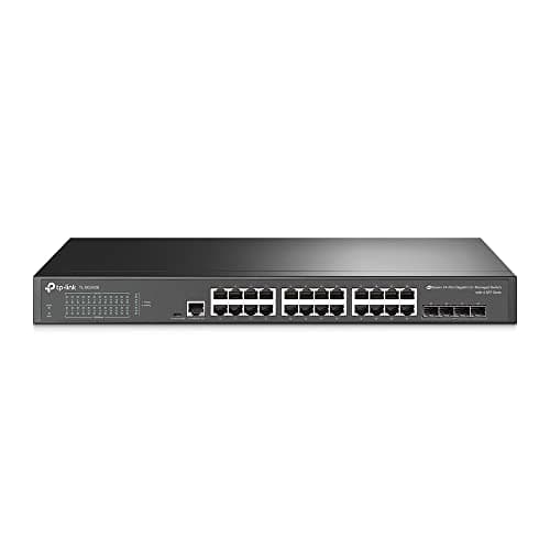 Image of TP-Link SG3428 24-Port Gigabit L2+ Managed Switch, 24× RJ45 + 4× SFP Network Switch, 56 Gbps Ethernet Spliter, VLAN/QoS/ACL, Fanless, Static Routing, Omada Centralized Cloud Management, Metal Case