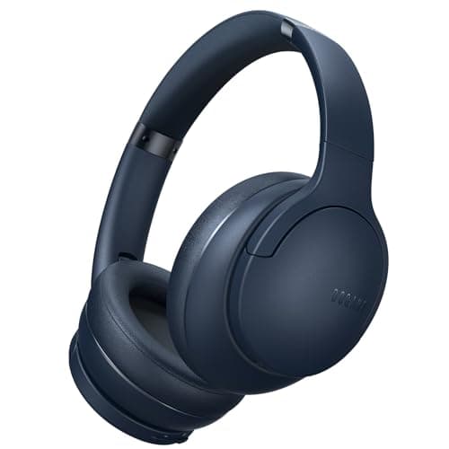 Image of DOQAUS Wireless Headphones Over Ear, 90H Playtime Bluetooth Headphones Over Ear, 3EQ Mode, Bluetooth 5.3, HiFi Stereo Headphones Wireless with Mic, Soft Memory Protein Earmuffs,for Phone/PC(Navy Blue)