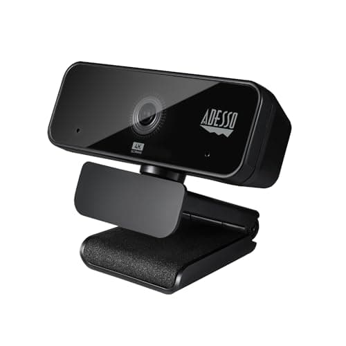 Image of Adesso CyberTrack H6 4K Ultra HD USB Webcam with Built-In Stereo Microphone and Privacy Shutter, noise cancellation, PC/Laptop/MAC/Tablet, Works with Skype, Zoom, FaceTime, Hangouts - Black