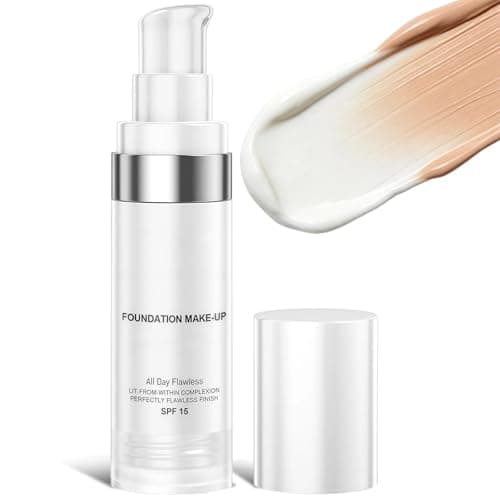 Image of Flawless White Color Changing Foundation SPF15, Long Lasting Waterproof Liquid Foundation & Concealer, Foundation Makeup for Mature & Older Women