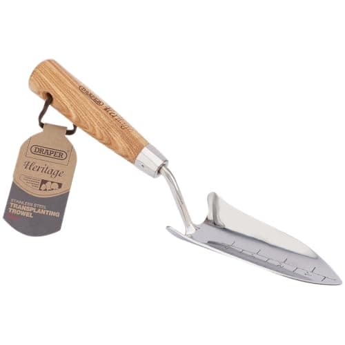 Image of Draper Heritage 99022 Stainless Steel Transplanting Trowel with Ash Handle