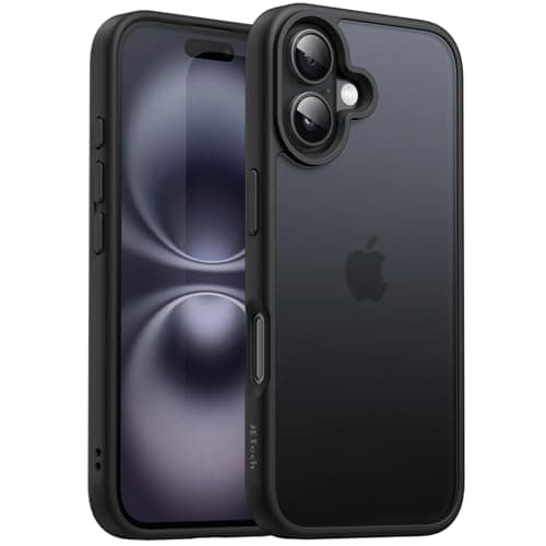 Image of JETech Matte Case for iPhone 16 Plus 6.7-Inch, Shockproof Military Grade Drop Protection, Frosted Translucent Back Phone Cover, Anti-Fingerprint (Black)