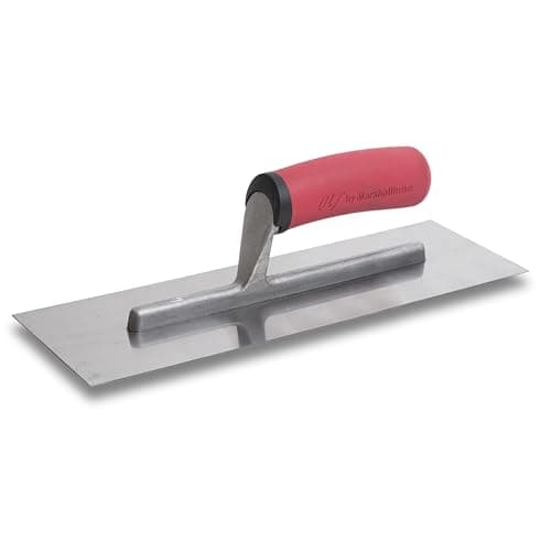 Image of MARSHALLTOWN QLT Concrete Finishing Trowel, 12 x 4 Inch Stainless Steel Blade, Soft Grip Handle, FT124SS