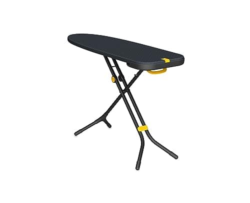 Image of Joseph Joseph Glide Plus Large Ironing Board 135 x 45cm with Compact Adjustable Legs and Integrated Heat Resistant Steam Iron Rest, Anti-drip super absorbent Cotton cover, Black/Blue