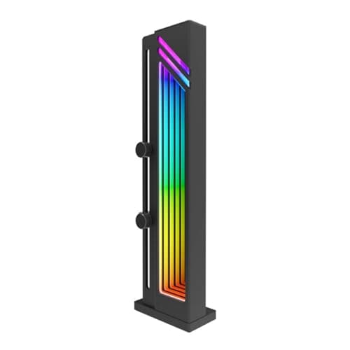 Image of Laroal Mars Gaming MCA-GCB Graphics Card Holder ARGB Infinity Mirror Illumination GPU Holder with ARGB Sync Magnetic Non Slip Base Universal Compatibility Black