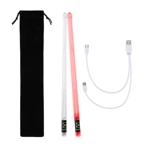 Image of Rechargeable 15-Color Changing Drum Sticks, LED Light Up Glow Electric Drumsticks with USB Charging for Kids Adults Professional Drum Accessories & Drummer Gifts