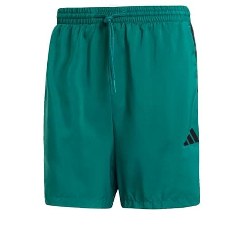 Image of adidas Men's Essential Three Stripes Chelsea Base Short, Collegiate Green/Black, L