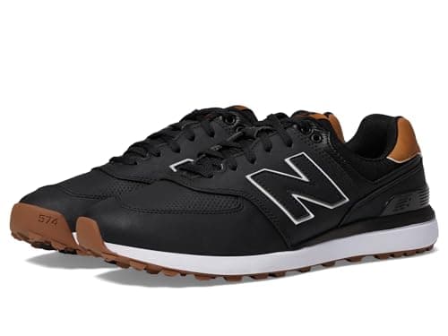 Image of New Balance Men's 574 Greens V2 Golf Shoe, Black/Gum, 9 UK
