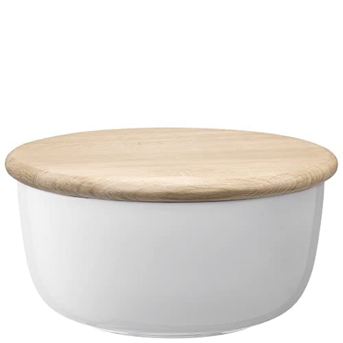 Image of LSA Dine Bowl & Oak Lid Ø26cm H12.5cm| 1 Unit | Handmade Porcelain | Hand Planed Wood | DI62