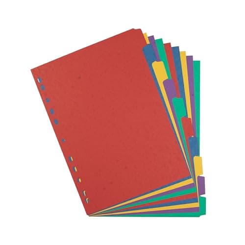 Image of Elba A4 Pressboard Dividers, 10-Part Assorted Colours, Durable Filing Index Tabs