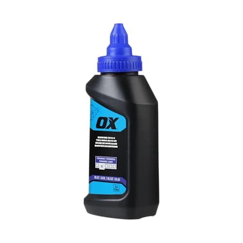 Image of OX Pro 226g/8oz Standard Blue Marking Chalk - Permanence 1, Ideal for Temporary Marking on Multiple Surfaces, General Construction Chalk Line Refills for Chalk Reels