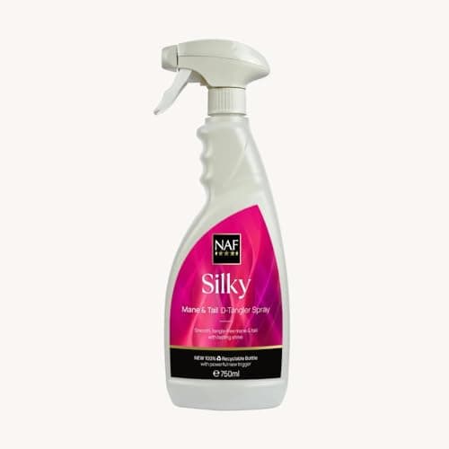 Image of Horse Masters NAF Silky Mane & Tail D-Tangler for Horses 750ml – Instant Detangling & Conditioning Spray – Reduces Knots, Breakage & Friction – Long-Lasting Shine & Hydration