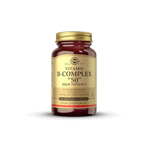 Image of Solgar Vitamin B-Complex 50 High Potency - Supports Mental Performance - Reduces Tiredness & Fatigue - Vegan - 100 Vegetable Capsules