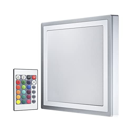 Image of LEDVANCE Decorative LED Wall and Ceiling Luminaire, RGB Colors and Various Modes Adjustable per Remote Control, dimmable Panel, 38W, Warm White (3000K), Square (400mm x 400mm), LED Color + White