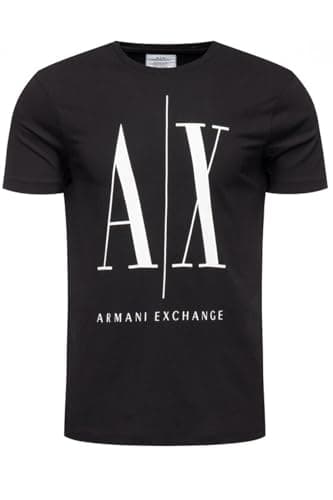 Image of Armani Exchange Men's Logo Icon Tee T-Shirt, Black (Black 1200), X-Large