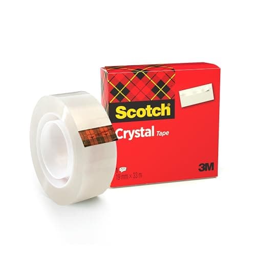 Image of Scotch Crystal Clear Tape - 1 Roll, 19 mm x 33 m - Provides a Strong and Permanent Bond
