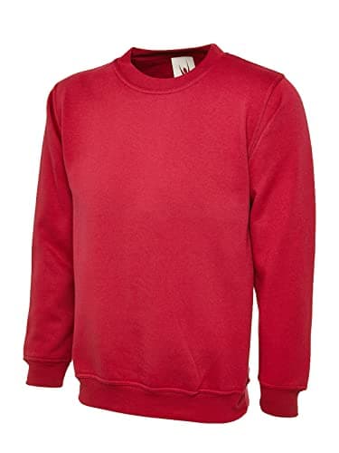 Image of Mad Ink Plain Classic Crewneck Sweatshirt Jumper Top (M, Red)