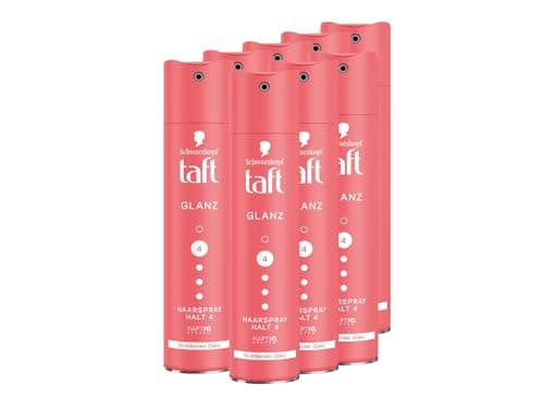 Image of Schwarzkopf Taft Hairspray Shine (8 x 250 ml), Hold Level 4 Hair Styling, Hair Spray for All Hair Types, Radiant Shine and Gloss Finish, Vegan Formula*