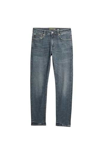 Image of Superdry Men's Vintage Slim Jeans Trousers, Mercer Mid Blue, 32 W/34 L