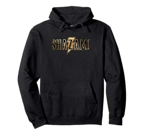 Image of Shazam Movie Shazam! Gold Logo Pullover Hoodie
