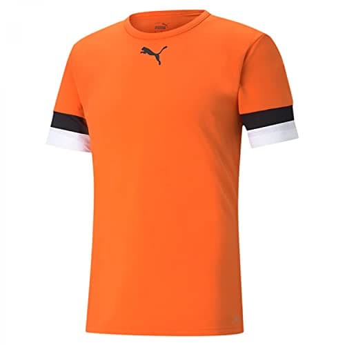 Image of PUMA Unisex Kids Teamrise Jersey Jr T-Shirt, Golden Poppy-puma Black-puma White, 152 EU