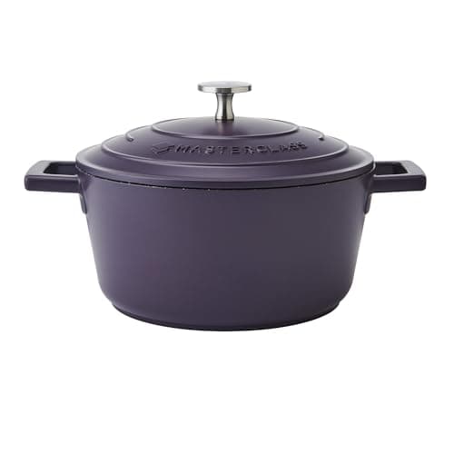 Image of MasterClass Cast Aluminium Casserole Dish With Self-Basting Lid Premium Quality Lightweight Non-Stick Medium Round Blue, Hob To Oven Cooking Pot For Family Meals Curries Dishwasher Safe, 20cm, 2.5L