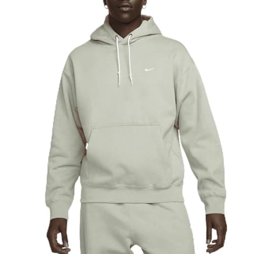 Image of NIKE Solo Swoosh Men's Fleece Pullover Hoodie Fleece Hooded Sweatshirt Jade Green/White (UK, Alpha, M, Regular, Regular, Jade Green/White)